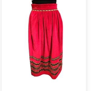 80s Velvet Pink Long Maxi Boho Skirt